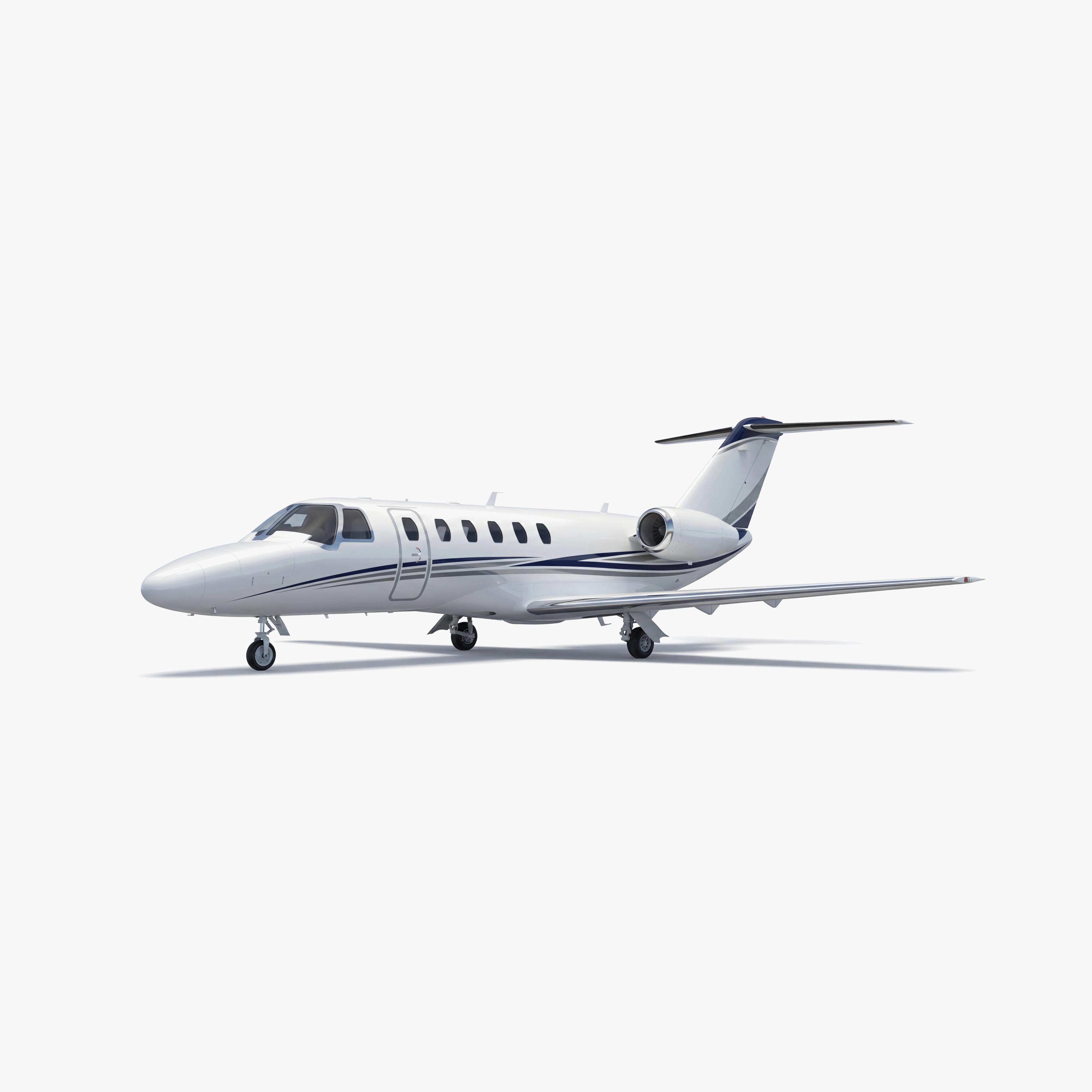 White Citation CJ3+ light jet with sleek design and T-tail configuration on neutral background